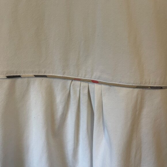 BURBERRY| Ivory Mock Neck LS w/Burberry pattern piping at Empire Waist - cotton - Picture 4 of 9